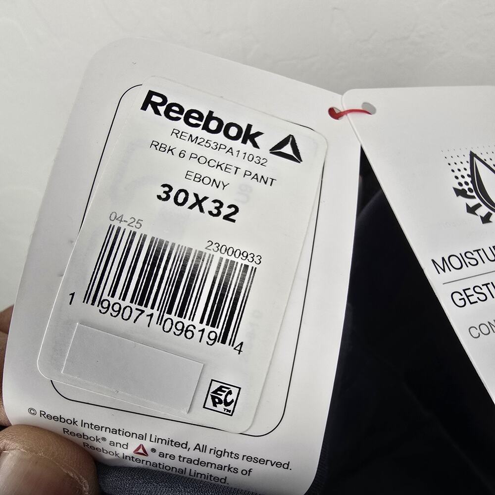 Reebok Tapered Pants NWT Men's Size 30x32 Navy Blue NEW - Picture 7 of 10